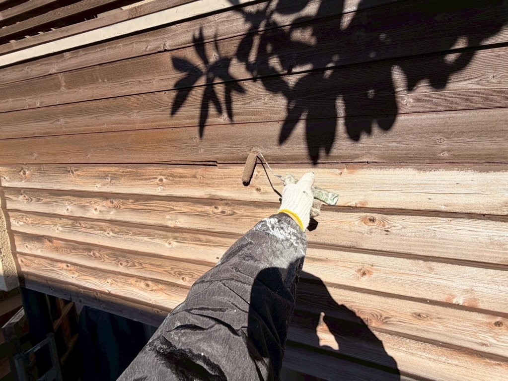 東京都西東京市保谷 木部塗装 木板外壁 ローラー塗装