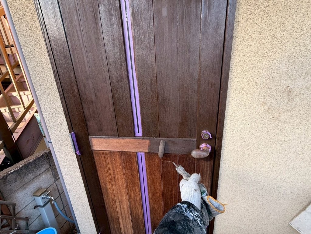 東京都西東京市保谷 木部塗装 玄関ドア オスモカラー塗装