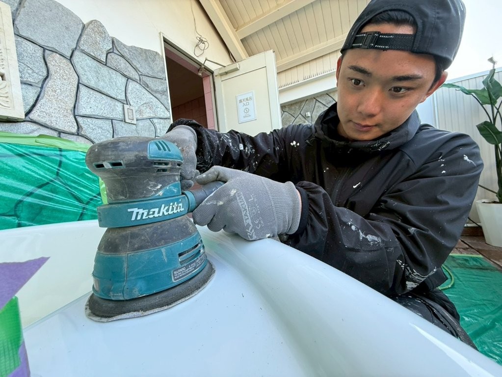 千葉県長生郡長生村 ホテル FRP浴槽再生塗装 サンダーケレン 近景