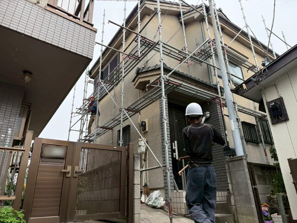 埼玉県三郷市高洲Y様邸 水平材と布板の設置状況