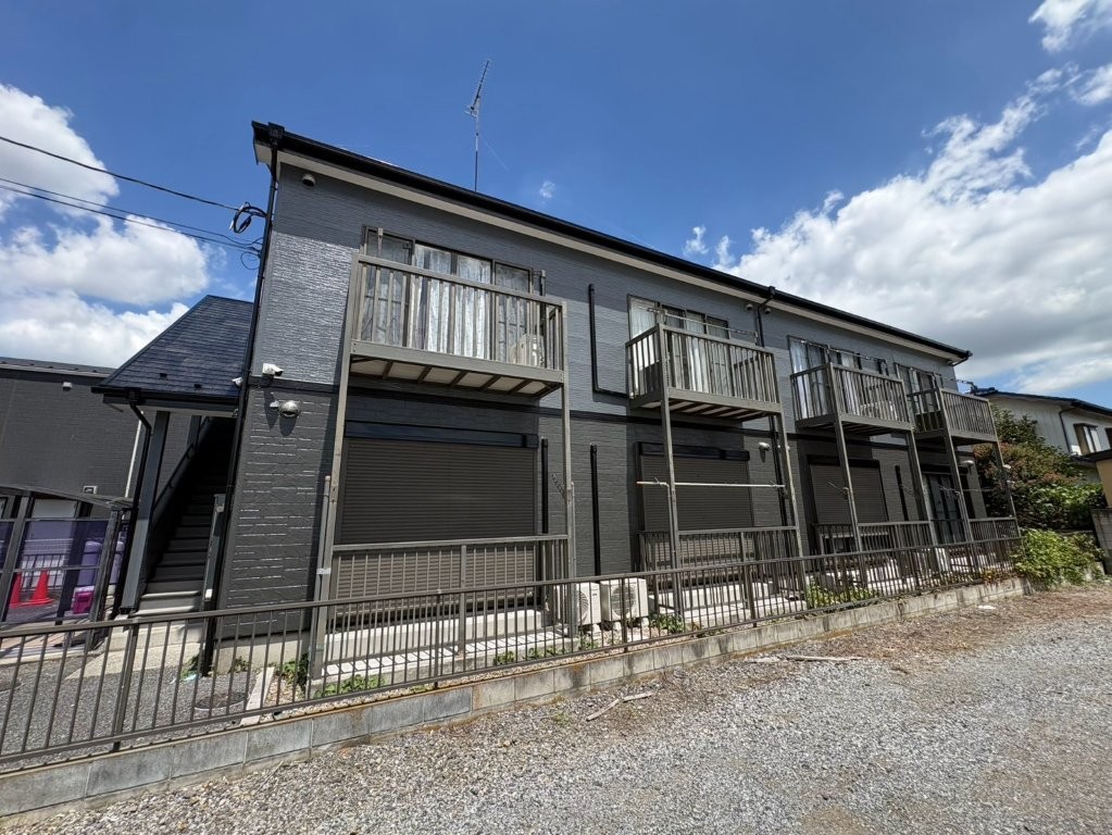 埼玉県越谷市 賃貸アパート ベランダ側 外壁塗装完工